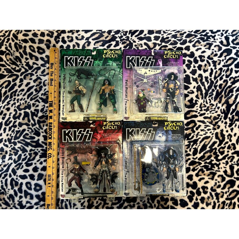 Vintage 1998 McFarlane KISS Psycho Circus Action Figures Set of 4 Sealed